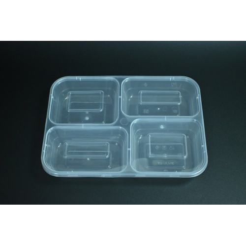 Vierlagige quadratische Lunchbox aus PP in gleicher Größe