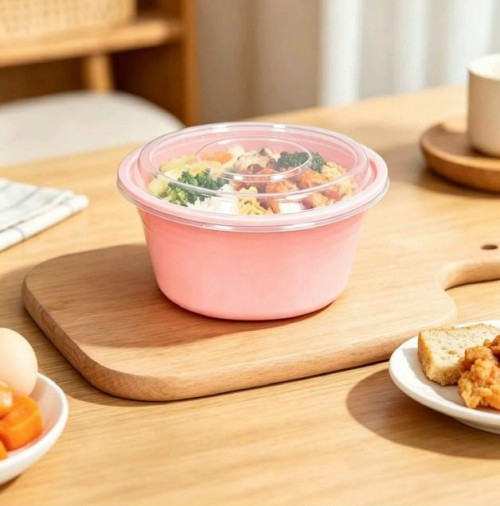 American-style transparent round PP meal box