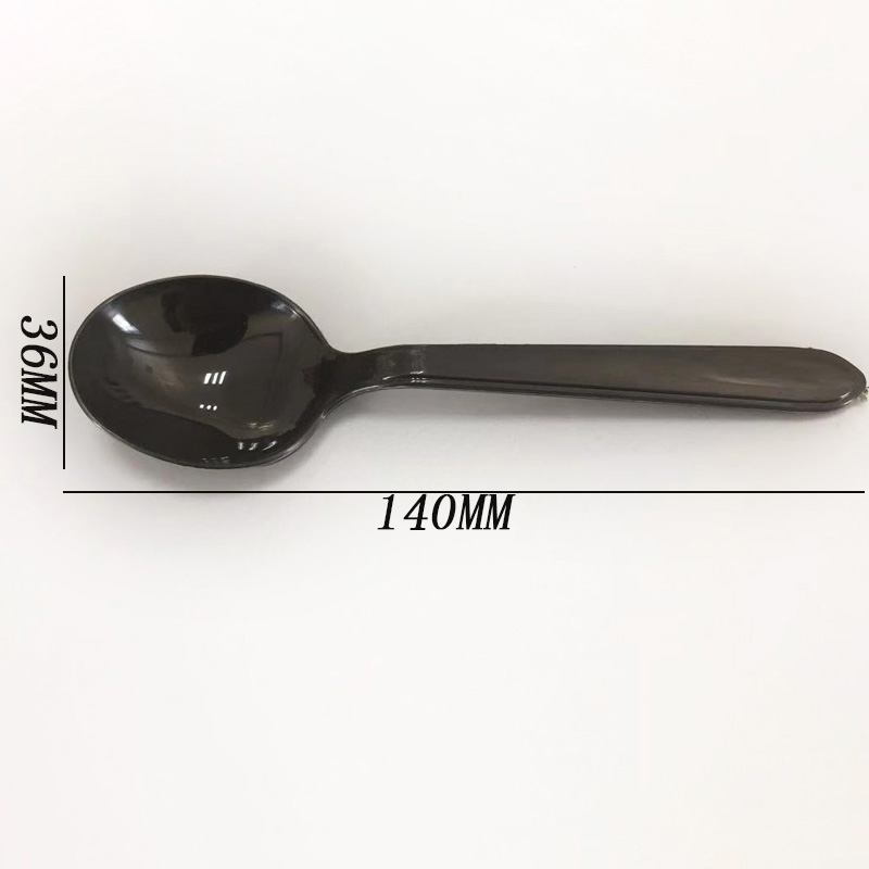 Black disposable PP soup spoons