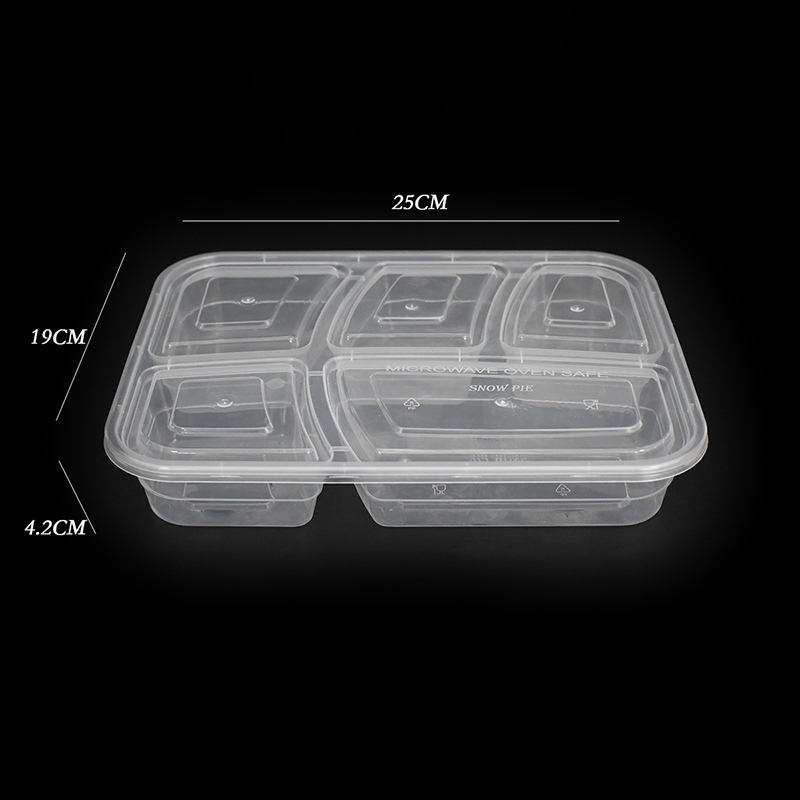 Hochwertige fünfschichtige quadratische Lunchbox aus PP